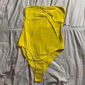 Yellow Strapless Bodysuit | Charlotte Russe